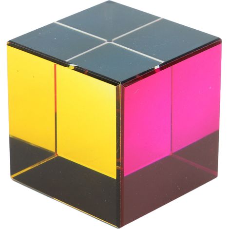 Cube optique coloré à 6 faces, prisme, objet de décoration pour table, jouet éducatif de physique, 40 mm (1/5)