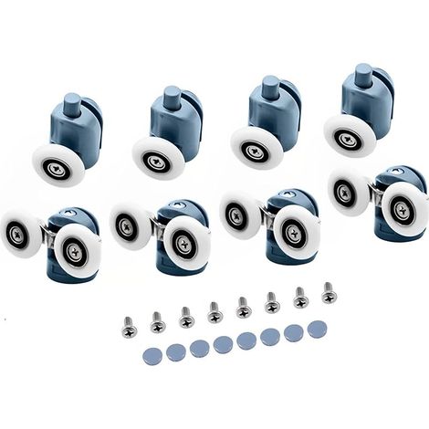 8 roulettes haut et bas pour porte de douche - Porte coulissante - Poulie - Pièces de rechange 25mm de diamètre - Salle de bain (25mm) (1/5)