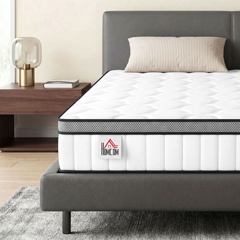 Matelas 140x190 cm, ressorts ensachés 7 zones, mémoire forme gel rafraîchissant, 20 cm épaisseur, sommeil frais et soutien adapté (1/5)