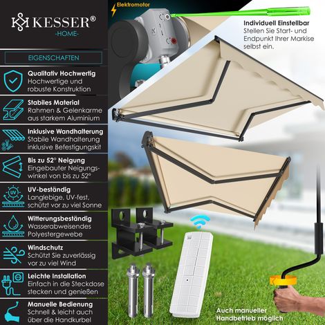 markise 5x3 anthrazit Einziehbare m mit Aluminiumrahmen und UV-beständigem Stoff für Terrasse und Balkon, Wandmontage, langlebiges Material, Sonnenschutz, Schattenspender Fitted Deep Pocket:8 Specialized Fast Trak Sport 170