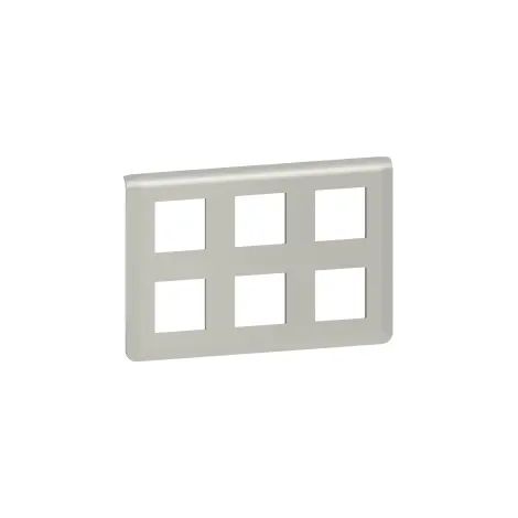 Plaque de finition 2 x 3 x 2 modules - Mosaic - 079332L - Legrand - Aluminium
