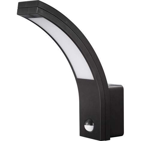 Aplique led sensor exterior IP54 matel negro 6400K (1/5)