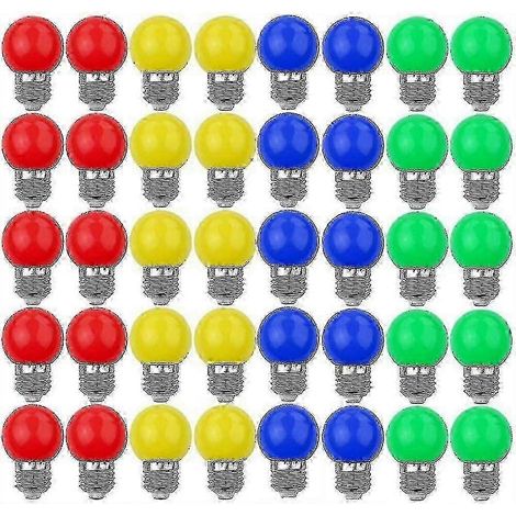 40 dekorative E27-LED-Lampen, verschiedene Farben: rot, gelb, blau, grün, 240 Lumen (1/5)