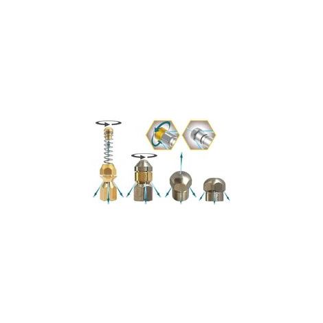 Buse de nettoyage de canalisations pour nettoyeurs haute pression Kärcher Kränzle Nilfisk etc. 1/8" 1/4" - ressort spirale rotatif rigide (spirale, rotative, spirale1 et rigide2, 1/8") (1/5)