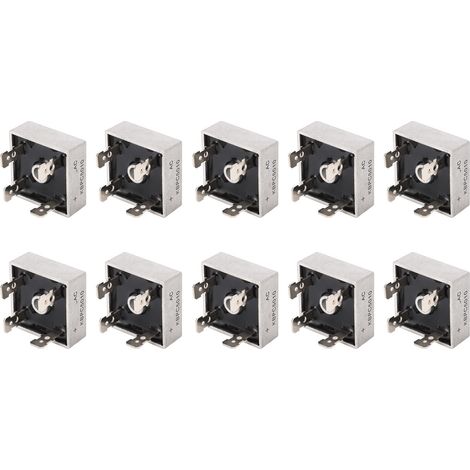 Lot de 10 ponts redresseurs monophasés 1000 V 50 A avec excellent système de refroidissement. Dimensions : 28,5 x 28,5 mm / 1,12 x 1,12 po. (1/5)