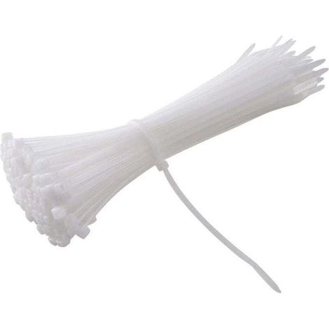 Collier de Serrage Réutilisable Plastique, 200 mm x 3,6 mm, Attache Câble Réutilisables, Serre Câbles Rilsan Nylon, Colliers Serre-Cable 200mm, Noir, Lot de 100 Pièces (1/4)