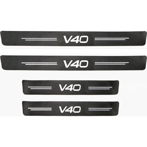 (4 pièces pour V40) 4 autocollants de seuil de porte en fibre de carbone pour Volvo V40 (1/3)