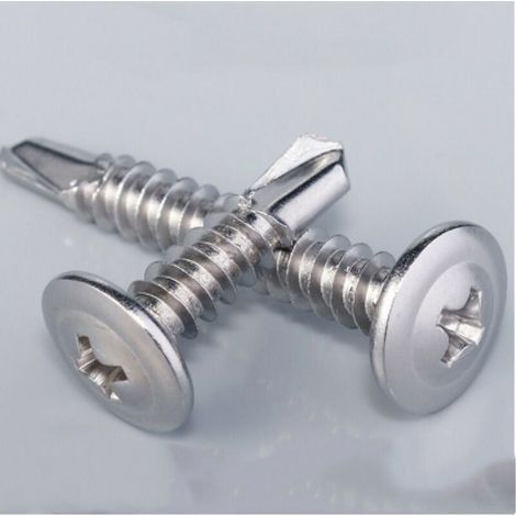 C44674 - Lot de 100 - Vis à tôle Autoperceuse - à Tête Large Bombée - Ø4.2x13mm - en Acier Zingué - à Empreinte PH/Cruciforme - Bricolage - Rénovation (1/4)
