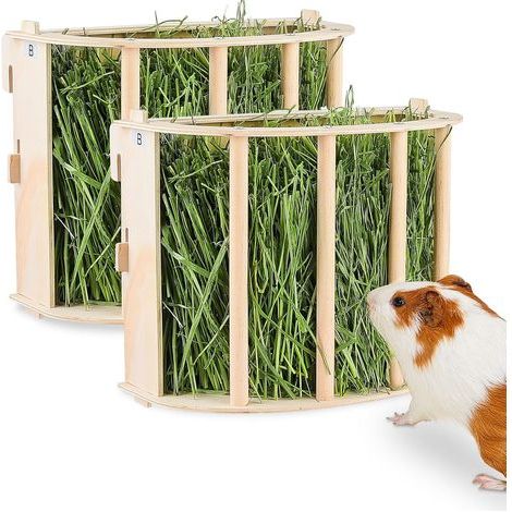 Râtelier À Foin en Bois, Mangeoire pour Lapin Cochon D’Inde Chinchilla Et Petits Animaux (1/5)