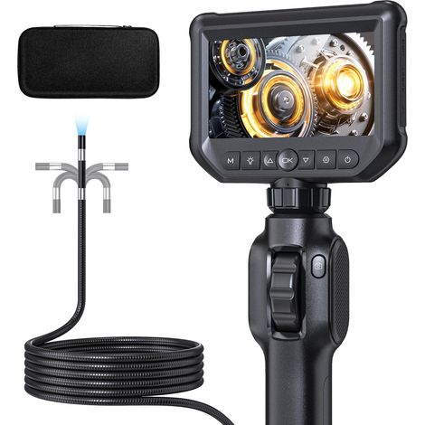 Industrielle Endoskop-Rohrinspektionskamera – QIMIC 1080P IPS 4,3-Zoll-Endoskop mit 8 LEDs, wasserdichte IP67-Endoskopkamera, Schlangen-Endoskop, 1 m/3,3 ft halbstarres Kabel