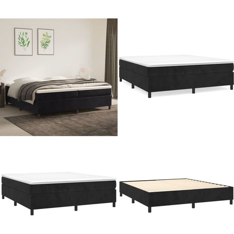 Bettgestell ohne Matratze Schwarz 200x200 cm Samt - Samtbettwäsche - Doppelbett - Boxspringbett - Schlafzimmer Dekoration - Luxusbett - Home & Living