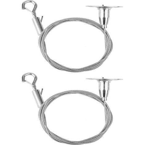 2 Pièces Fil D'acier Inoxydable Professionnel 2m avec Crochet, Câble Suspendre Robuste Argenté, Facile à Tendre pour Accroche Miroir ou Panneau Décoratif (1/5)