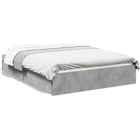 Maison Exclusive - Cama con cajones madera ingeniería gris hormigón 135x190 cm (1/5)