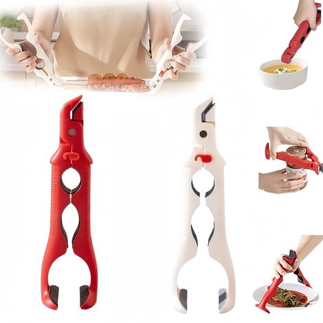 2 PACK Pince Cuisine 2-en-1 Multi-usage Anti-brûlure, ustensiles de Cuisine, pince silicone Cuisine, pince à bol antidérapante et résistante à la chaleur avec poignée ergonomique (1/5)