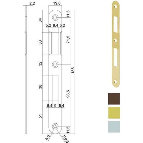 Encuentro Cerraduras Patent Bt 8X70 Cromo Op 570 Agb