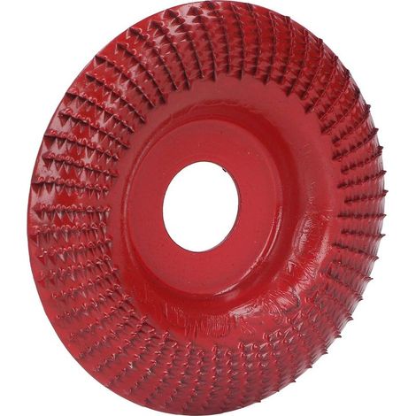 Roue modelage bois – rouge – sculpture / polissage – enlèvement matière solide – résistante usure – meuleuse angle (1/4)