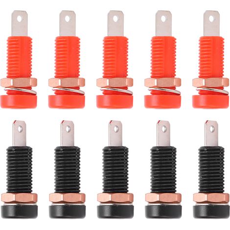 10 fiches banane en laiton, trou de 4mm/0.2in, résistance d'isolation max., connecteur femelle 24A 30V‑60V, prise jack (1/5)