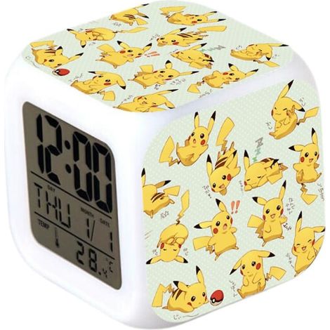 Réveil numérique LED lumineux en forme de cube, affichage LCD avec veilleuse, horloge de chevet pour enfants, cadeau d'anniversaire, éveil coloré