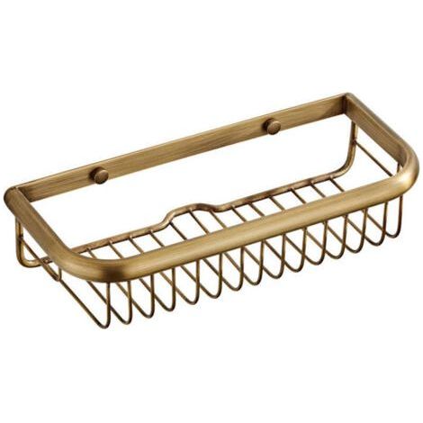 Rustproof Wall Mounted Bath Shelf - Rectangular Shampoo and Conditioner Basket - Wall Mounted - Polished Brass (1/5)