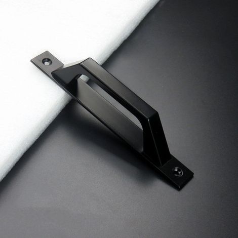 1 poignée de porte en forme de D pour porte de jardin en bois. 200 mm. noir (1/5)