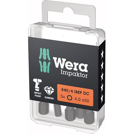 Bit 840/4 IMP DC 4mm L.50mm 1/4 Zoll E6,3 Impaktor,DC Box m.5 Bits