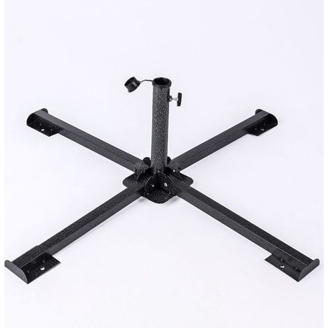 Pied Pliable pour Parasol de Terrasse Extérieur Ø84X35 cm , Acier pour Mât de 38 à 50 mm , Support Parasol de Jardin , Pied de Parasol , Résistant , Léger , Compact et Facile à Placer (1/4)