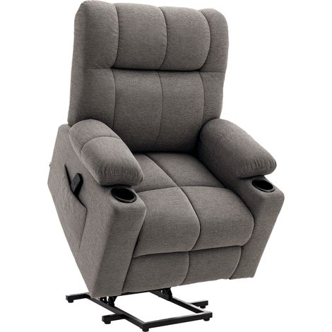 Power Lift Recliner Chair for Seniors with Remote Control-Electric Riser and Recliner in Grey for Comfort and Support