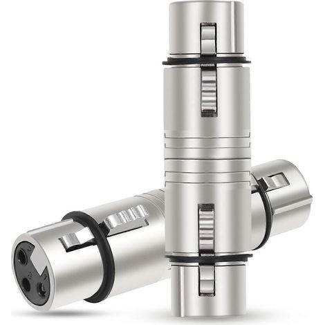 Adaptateurs de connecteurs audio XLR femelle-femelle de qualité professionnelle, conçus pour une transmission audio claire dans les studios d'enregistrement professionnels, disponibles en plusieurs co (1/5)