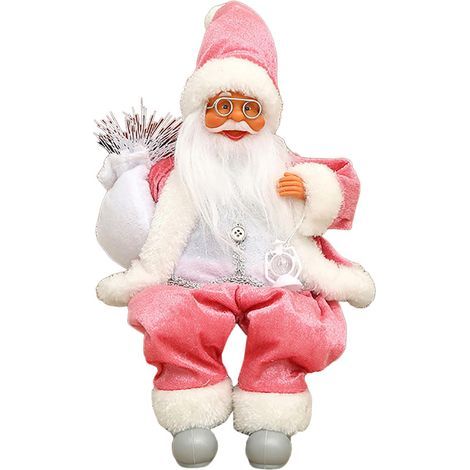 Sitting Santa Claus Figurine, Traditional Red Santa Claus Figurine, Christmas Decoration Ornament, Long Beard Santa Claus Doll Figurine for Tabletop Fireplace Christmas Decoration