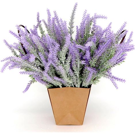 Lavande Artificielle - Tiges en Plastique - 14 Pouces - Pour Bouquets de Mariage et Centres de Table - 4 Bouquets (1/3)