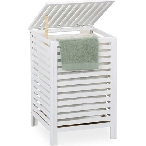 Cesta de ropa en nogal con saco