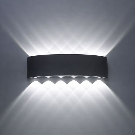 Applique Murale - Led - Aluminium - 12 W - Blanc - Pour Chambre Salon Couloir - 32x8x4 5 Cm