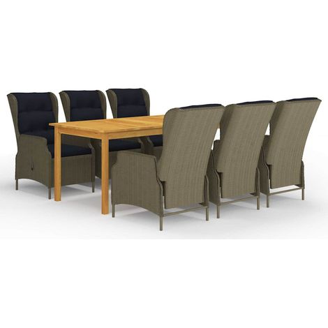 Ensemble à manger de jardin 7 pcs-Salon de jardin Marron 787666 (1/5)