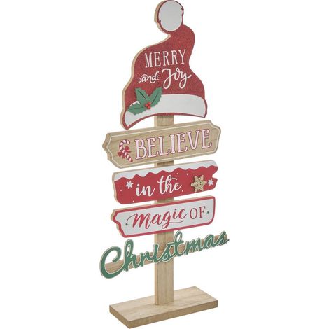 PANCARTE BOIS CHAPEAU PN H48 - Feeric lights & christmas