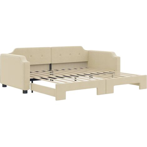 Maison Exclusive - Tagesbett Ausziehbar Creme 100x200 cm Stoff