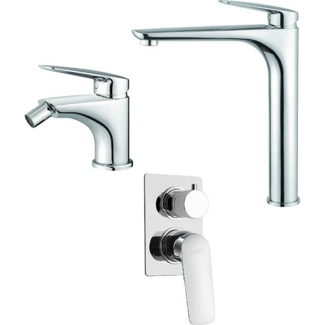 Set miscelatori Mamoli Penelope incasso doccia con deviatore due uscite lavabo alto e bidet (1/4)