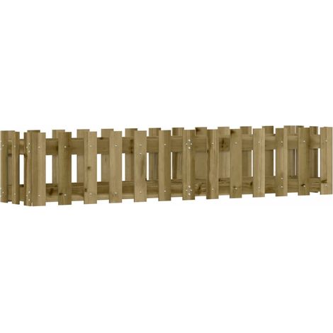 Jardinière,Lit surélevé de jardin design de clôture bois de pin imprégné CFW71759 (1/5)