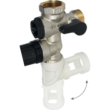 Comap – Groupe de sécurité laiton inox 889 réversible et pliable pour chauffe-eau – Filetage 3/4" (20x27) – Protection contre surpression – S600013