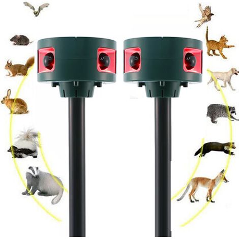 Répulsif solaire pour souris d'extérieur, capteur PIR 360°, avec fonction alarme, 4 niveaux réglables, étanche, protection du jardin (1/5)