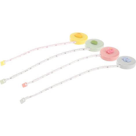 Mètre ruban de couture, 4 pièces, plastique, rétractable (1/5)