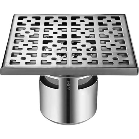 Siphon De Sol - Acier Inoxydable 304 - 20 x 20 cm - Pour Salle De Bain Cuisine Garage Sous-Sol - 1 Pièce (1/5)