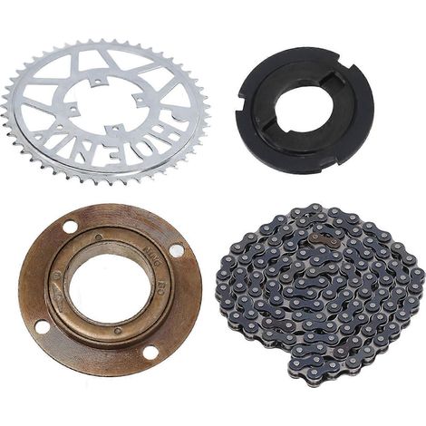 Kit chaîne et pignon de vélo 48 dents, alésage intérieur 11 mm, connecteur de volant moteur, 114 maillons, pour quads (1/5)