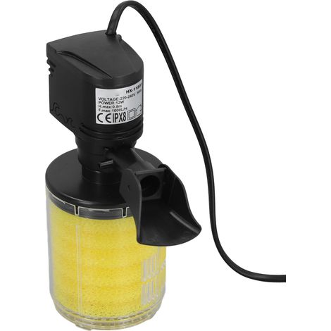 Filtre submersible pour aquarium : filtration efficace, circulation de l'eau optimale, filtre interne pour aquarium avec brassage de l'eau et oxygénation, prise UE 220 V (1/5)