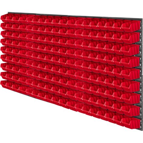 KADAX Werkstattwandregal, Wandplatten, 156 x 78 cm, Rot, 162 tlg.