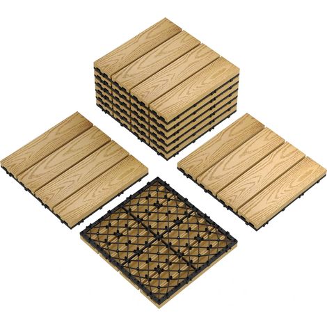 TERRASSENFLIESE 9 Stück 12x12 Zoll,  Holz