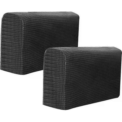 Housses d'accoudoirs de fauteuil, ensemble de 2 housses d'accoudoirs de canapé (noir) (1/5)