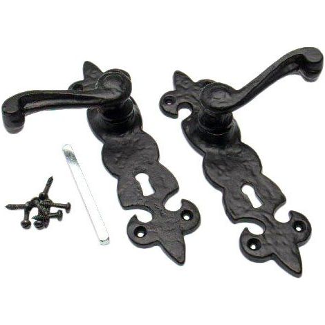 Bulk Hardware BH01855 Fleur-De-Lys Noir vieilli serrure