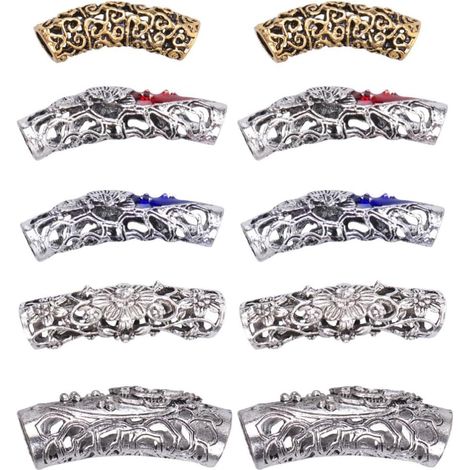 10 Pieces Alloy Hair Braid Rings, Decorations (1/5)
