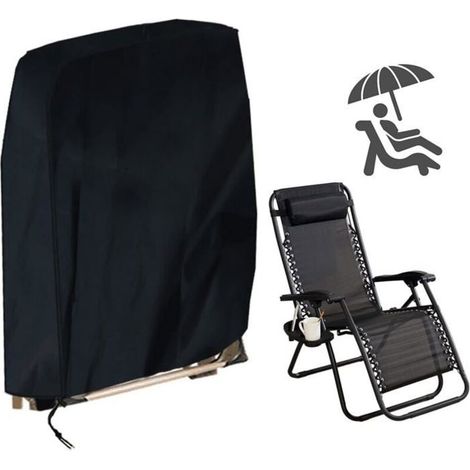 Housse de Protection pour Chaise Longue Pliante, Housse Transat Jardin Anti-UV, Imperméable, Anti-poussière (96x85cm) (1/5)