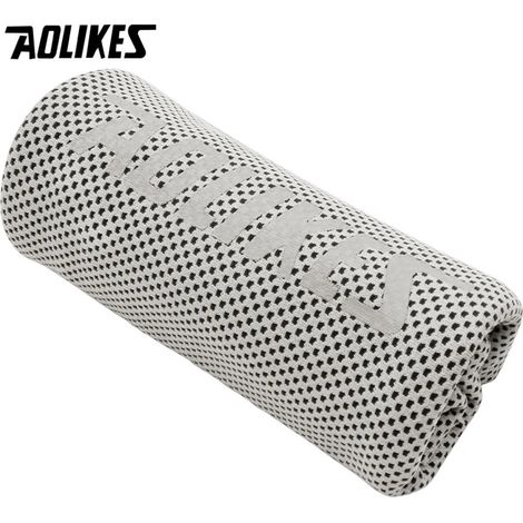 Serviette de sport rafraîchissante (grise), bracelet, séchage rapide, absorbante, portable
